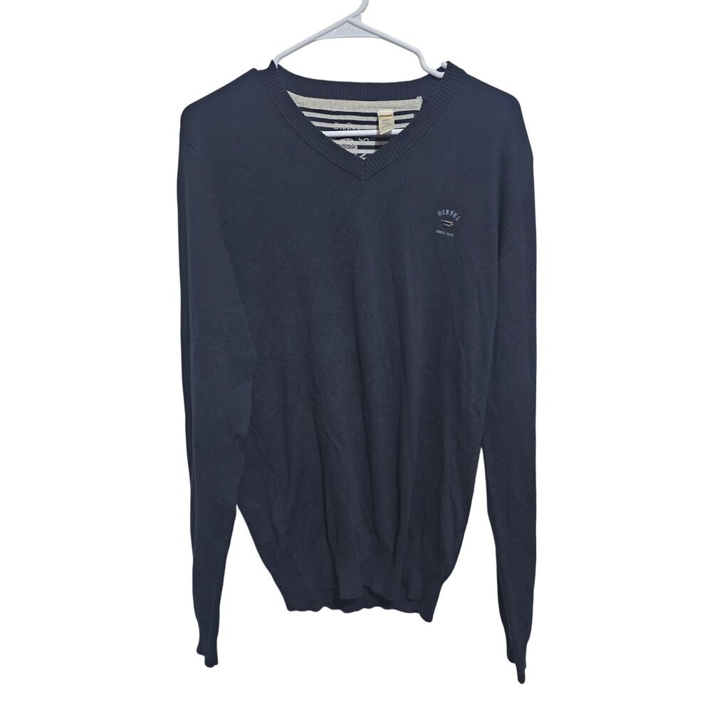 Diesel Sweater Mens Size Medium Cotton Blend Shirt Quality Knit Black (889)